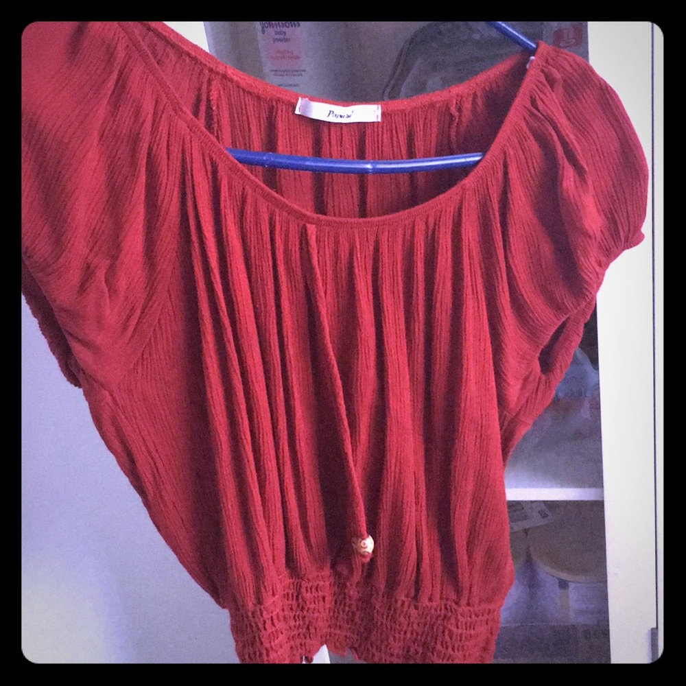 Papaya orange crop top